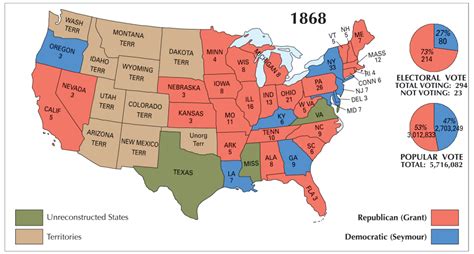 US Election of 1868 Map - GIS Geography