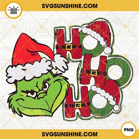 Grinch Ho Ho Ho Christmas PNG Designs Silhouette Vector Clipart