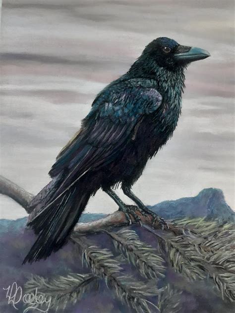 Rainbow Raven Pastel by Dorothy Dooley