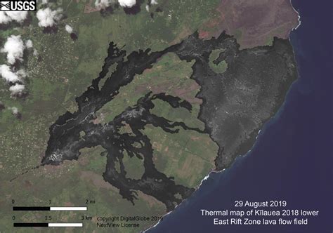 Thermal Map Of Kilauea Lower East Rift Zone Lava Flow Produced