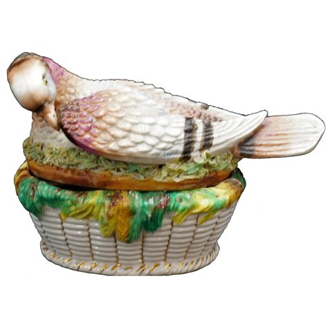 English Ceramic Staffordshire Covered Pigeon Dish Late 19th Century | Ceramics, Staffordshire ...