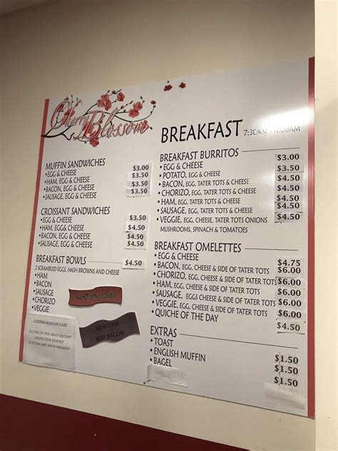 Menu at Cherry Blossom Cafe, Fresno, Tulare St # 2240