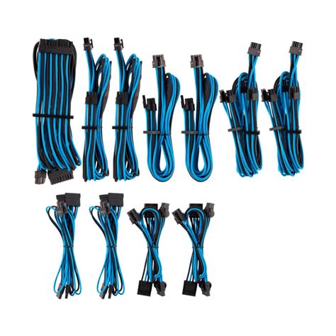 Corsair Premium Individually Sleeved Pro Cables Kit Type 4 Gen 4 - Blue ...