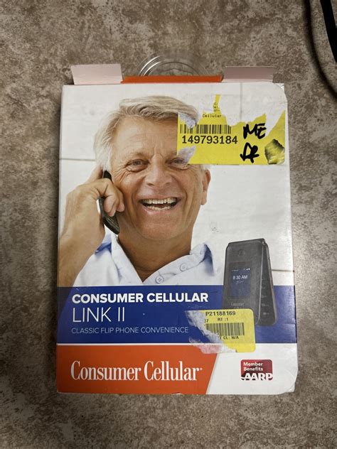 Consumer Cellular Postpaid Link II Flip Phone 8GB Black Open Box ...