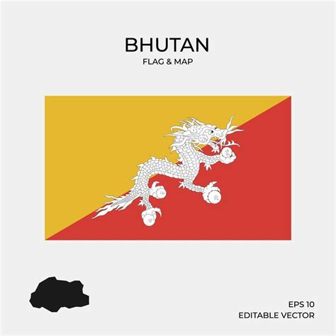 Bhutan flag and map 2046047 Vector Art at Vecteezy