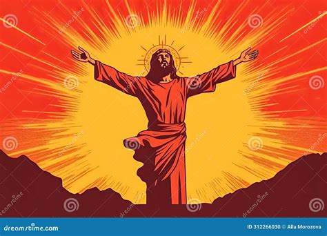 A Painting of Jesus Christ on a Cross. Stock Photo - Image of easter ...