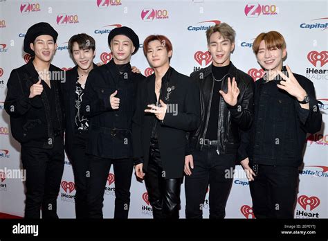 Members of the Korean Kpop band Monsta X attend Z100’s IHeartRadio ...