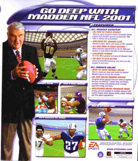 Madden NFL 2001 (2000) Windows box cover art - MobyGames