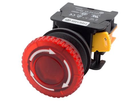 Alpinetech MBL30 Red 30mm 1NC Emergency Stop Push Button Switch Estop EPO Mushroom Switch 24V AC ...