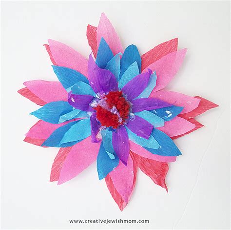 Crepe Paper Flowers With Pom Pom Centers (Perfect For Shavous ...