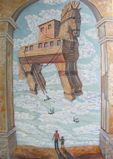 The Trojan Horse Painting by Sergiu Teleuta | Saatchi Art