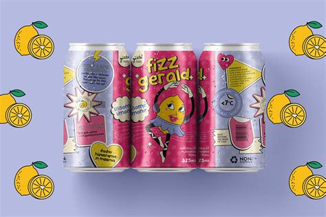 FizzGerald Fruit Soda | Illustration & Packaging :: Behance