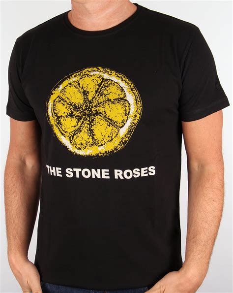 Worn By Stone Roses Lemon T Shirt Black,tee,mens