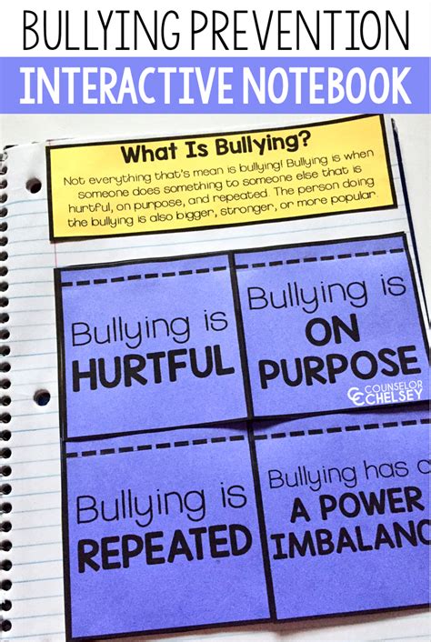 Bullying Prevention Activities For SEL and Counseling Interactive Notebooks | Bullying ...