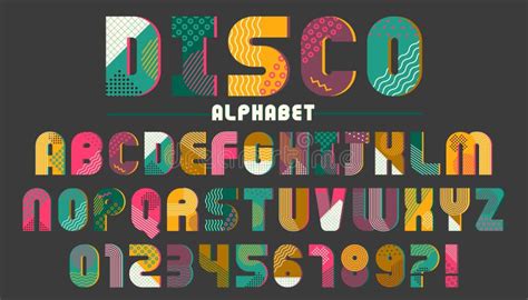 Memphis Font, Alphabet and Numbers Set. Graphic Vector Typeface ...