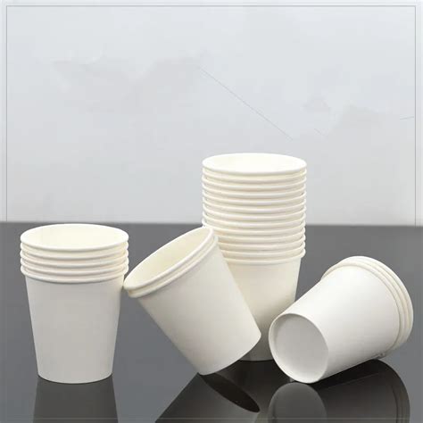 100pcs White Paper Disposable Coffee Cup Small 90ml 3OZ Milk Tea ...