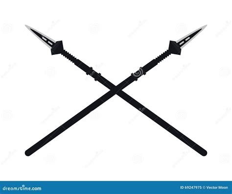 Weapon Spear Cartoon Lance Tool Battle and War Tool Stock Vector ...