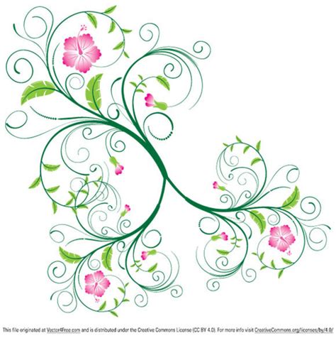 Free Swirl Floral Vector