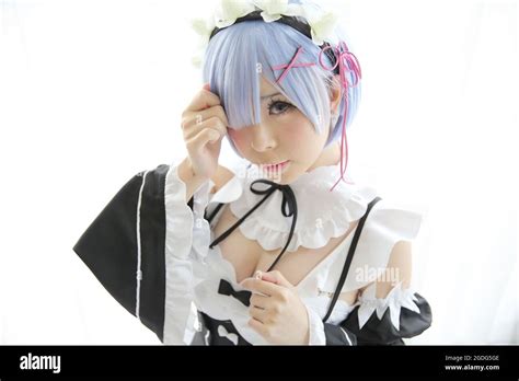 Japan anime cosplay girl in white tone Stock Photo - Alamy