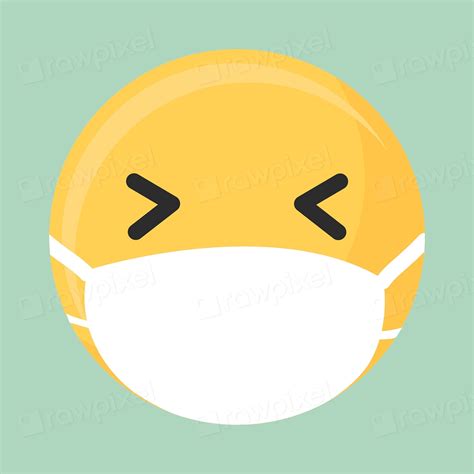 Happy emoji wearing face mask | Premium PSD - rawpixel