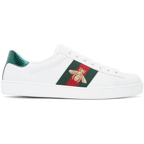 Gucci White Bee Ace Sneakers ($585) liked on Polyvore featuring men's ...