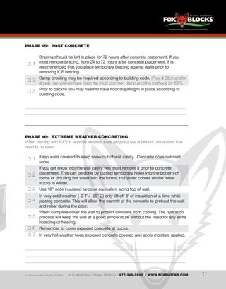 Fox Blocks Installation Checklist | PDF