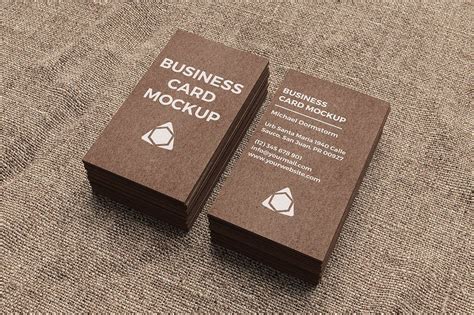 Kraft Paper Business Card Mockup | Business card mock up, Business ...