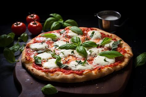 Premium AI Image | Delicious Margherita Pizza with Fresh Basil