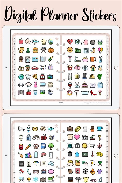 Digital Planner Stickers Everyday Icons for Goodnotes & OneNote | Free ...