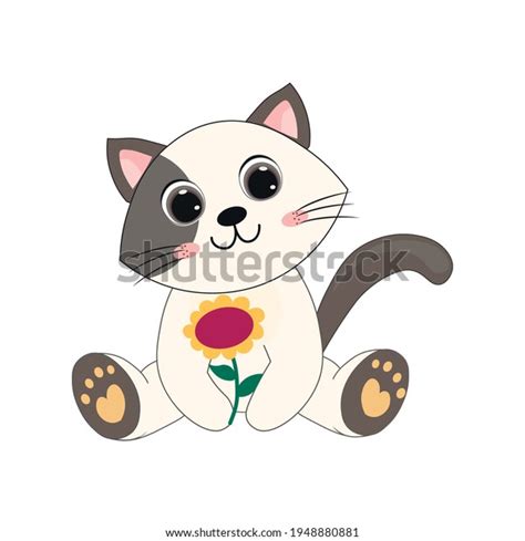 Cute Baby Cat Vector Illustration Baby Stock Vector (Royalty Free ...