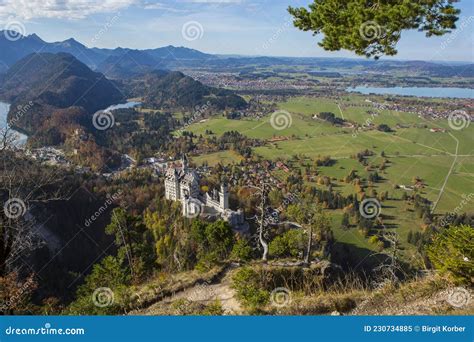 Panorama Neuschwanstein Castle and Forggensee, Bavaria, Germany Stock Image - Image of travel ...