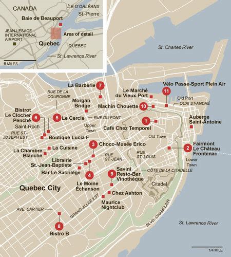 Quebec City sightseeing map ~ mapbite