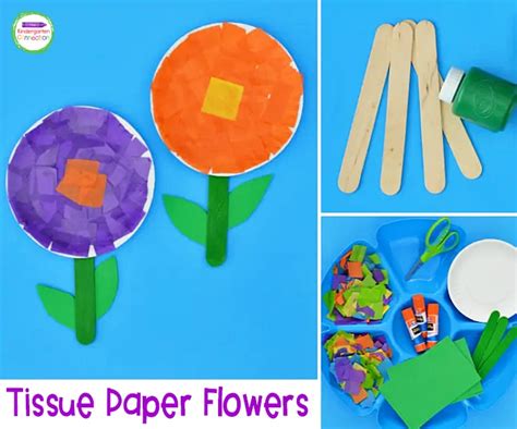 Tissue Paper Flower Craft - The Kindergarten Connection