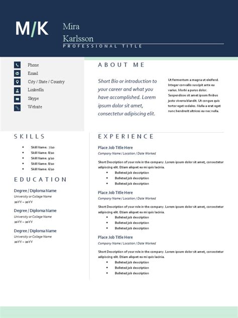 Modern Initials Resume | PDF