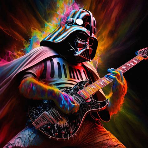 Darth Vader Playing Guitar Colorful Star Wars Poster - Etsy