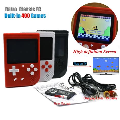 Retro Mini TV Handheld Game Player Built in 400 Classic FC for TV Games ...