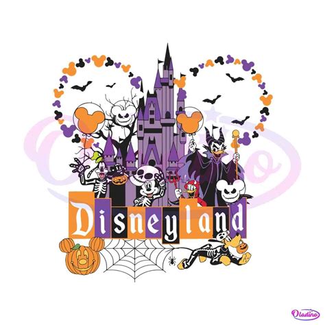 Happy Halloween Disneyland Castle Mickey And Friend SVG