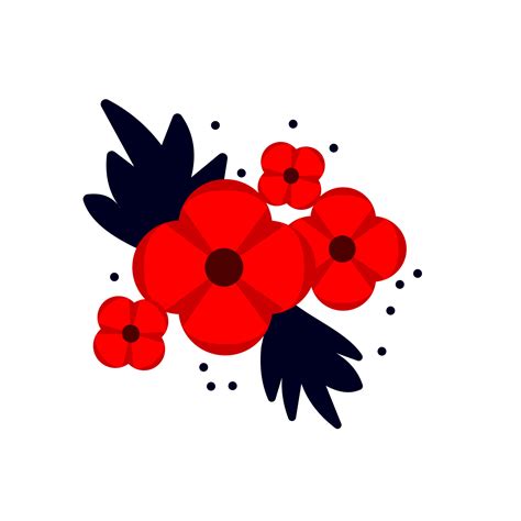 Vector illustration of a bright poppy flower. Anzac memorial day symbol ...