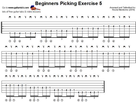 BEGINNERS PICKING GUITAR EXERCISE 5 - GuitarNick.com