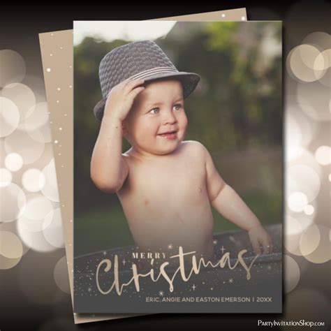 Elegant Merry Christmas Photo Holiday Cards - PARTY INVITATION SHOP