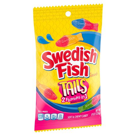 SWEDISH FISH Tails 2 Flavors in 1 Soft & Chewy Candy, 8 oz - Walmart.com