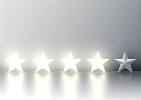 Four-star rating with glowing 3D stars, vector illustration 314932 ...