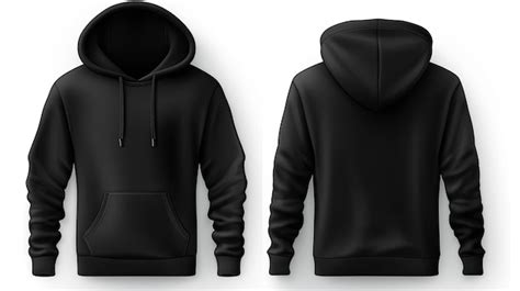 Premium Photo | Stylish Blank Black Hoodie Mockup for Branding Isolated ...