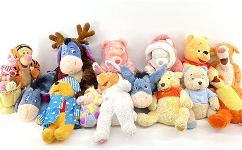 Lot - Lot of 14 Assorted Pooh Bear Plush Animals