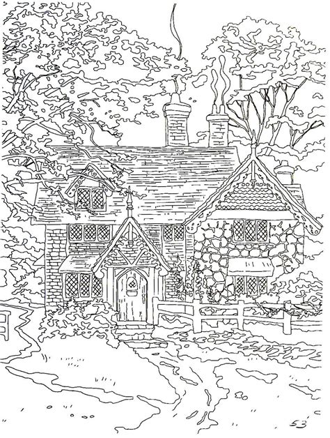 Gingerbread Cottage Thomas Kinkade Painting Coloring Book | Coloring books, Abstract coloring ...