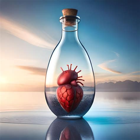 Premium AI Image | A bottle of heart with a heart inside of it