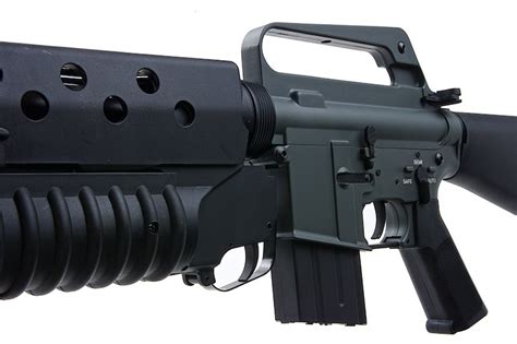 E&C M16A1 AEG Airsoft Rifle with M203 Grenade Launcher (QD 1.5 Gearbox ...