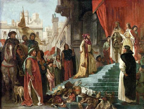 The return of Christopher Columbus; his audience before King Ferdinand and Queen Isabella ...