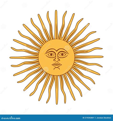 The Inca Sun God. Sun Of May. Inca God Inti, From Argentina And Uruguay ...