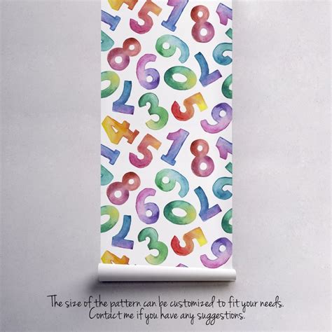 Colorful Numbers Wallpaper Watercolor Wall Decal for Kids - Etsy